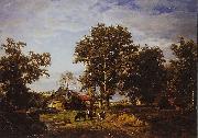 Theodore Fourmois Landscape with farm oil on canvas